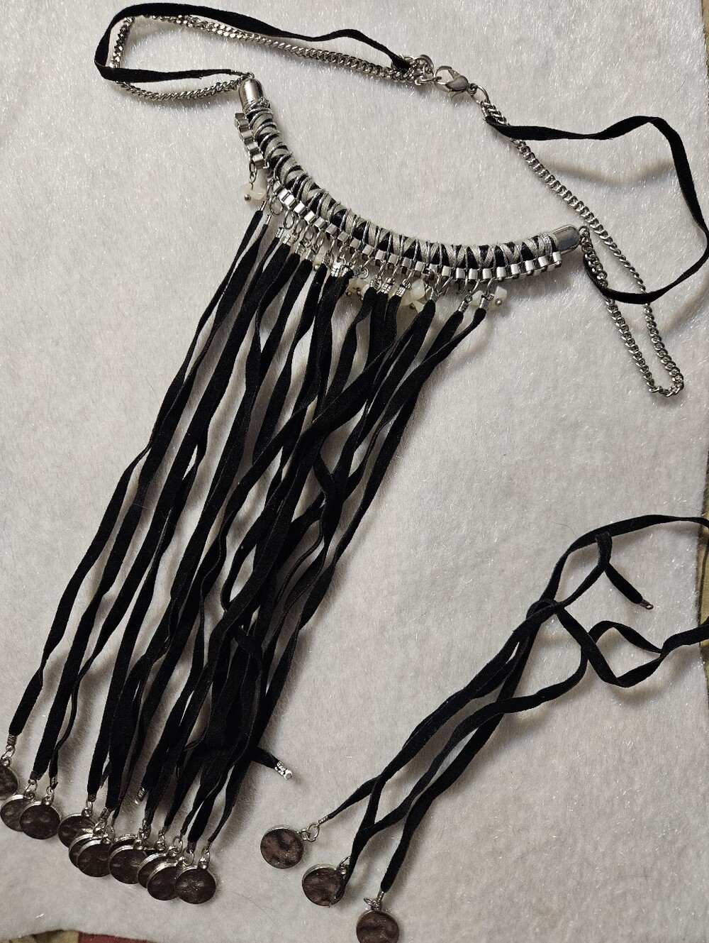 Black Fringe Tassel Statement Necklace - Women Jewelry